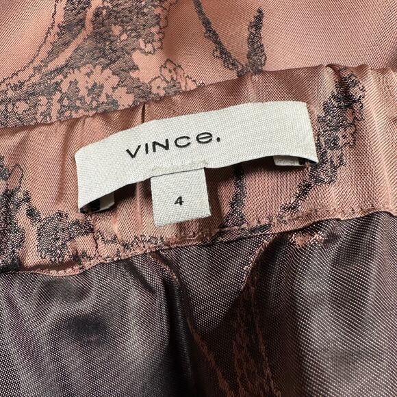 Vince Iris Floral Jacquard Twist Knot Midi Skirt Brown Women's Size 4 NWT NEW - Picture 4 of 12